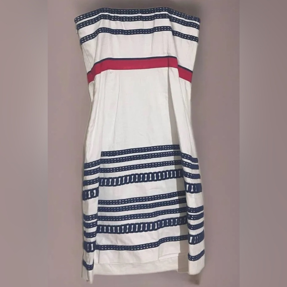 Vineyard Vines Strapless Mini Dress White, Blue & Red Sz 0 ✨Like New Retail $139